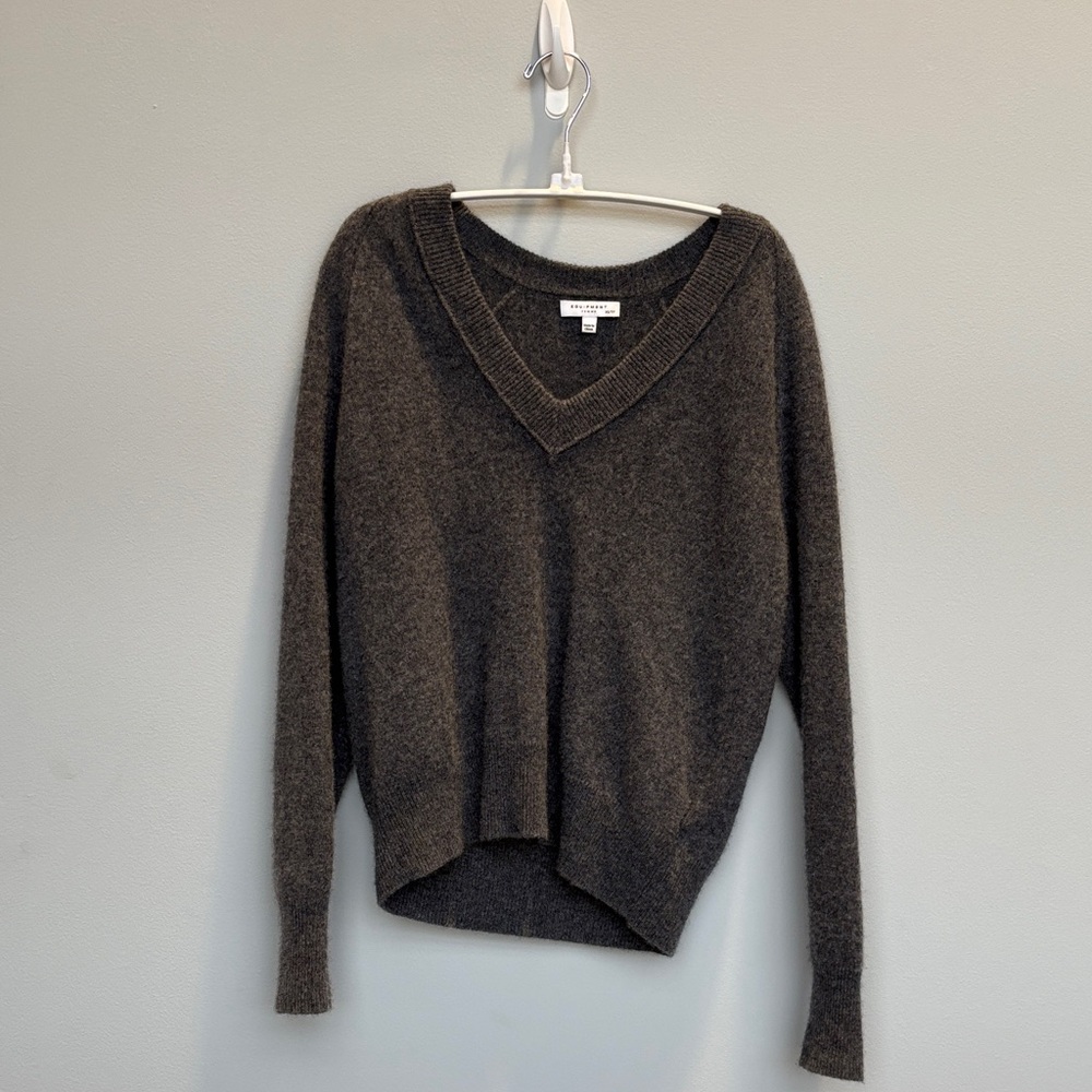 Equipment Charcoal V-Neck Sweater